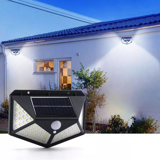 100 LED Solar Powered Wall Lights (Pack Of 3)