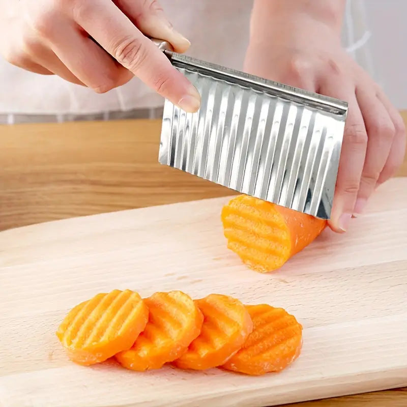 Stainless Steel Wavy Crinkle Knife (Pack of 4)