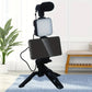 Video Making Vlogging Kit (Mic + Tripod Stand + Phone Holder Clip)