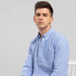 Men Regular Fit Striped Casual Shirts (Combo of 3 - Black, Blue & White)