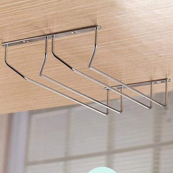 Hanging Stainless Steel Glass Rack (Pack Of 2)
