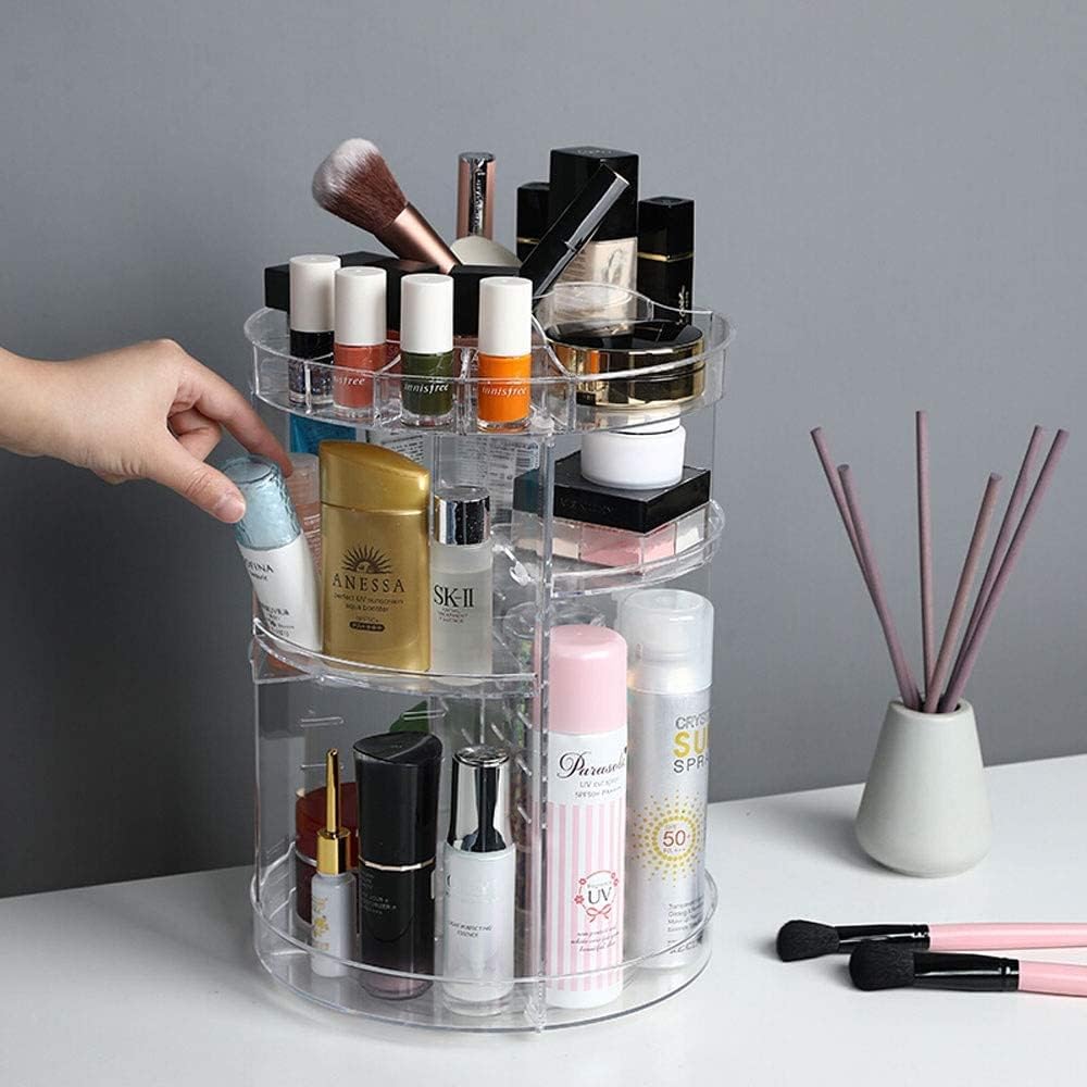 Rotating Transparent Makeup Organizer