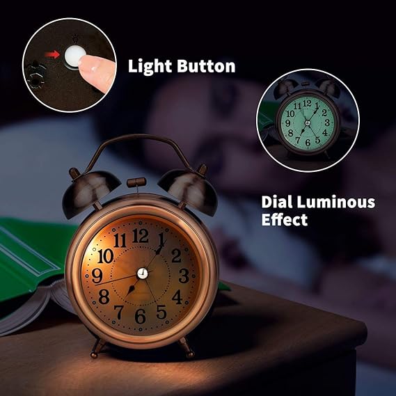 Vintage Copper Twin Bell Alarm Clock⏰