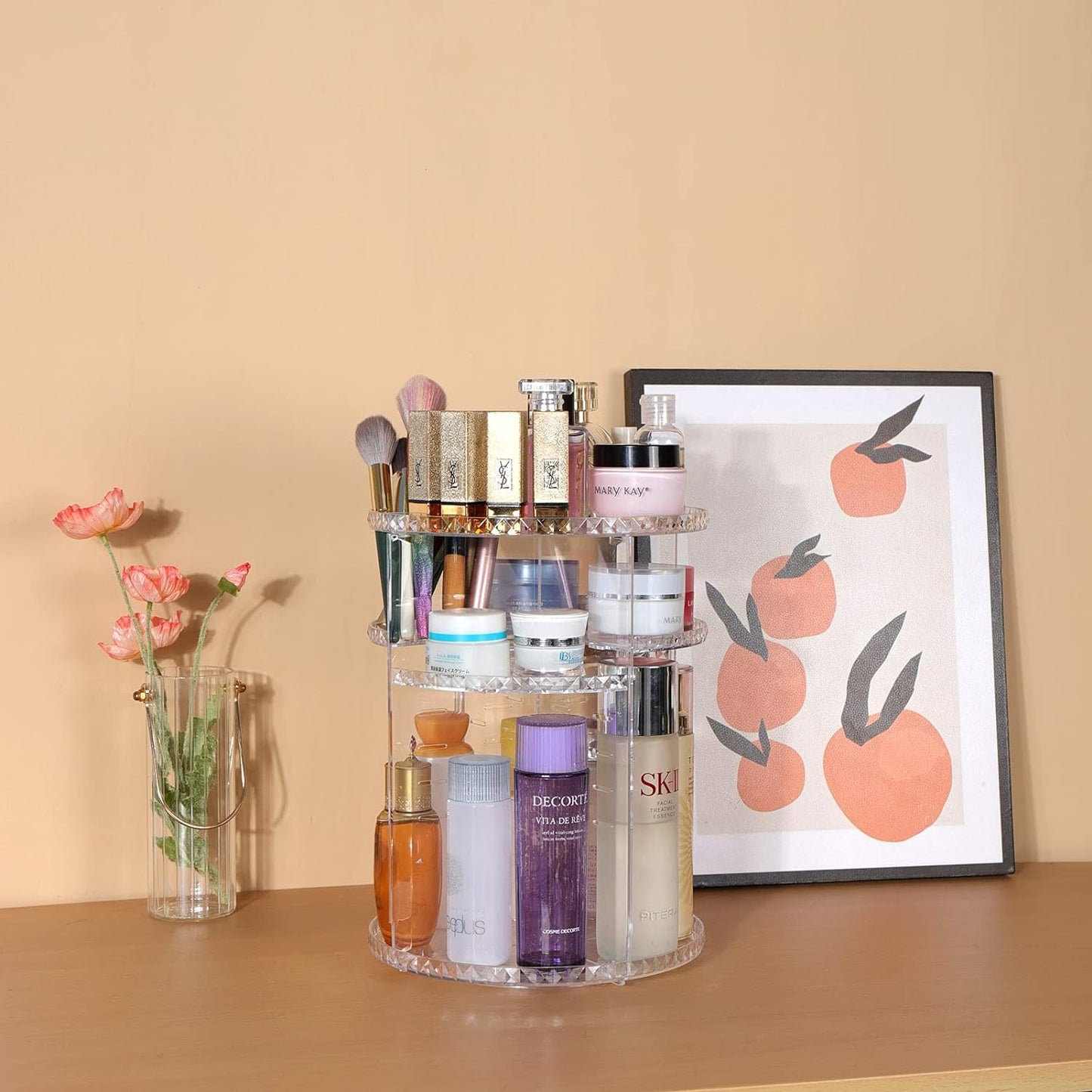 Rotating Transparent Makeup Organizer