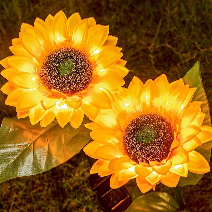 Sunflower Outdoor Solar LED Lights (Pack Of 2)