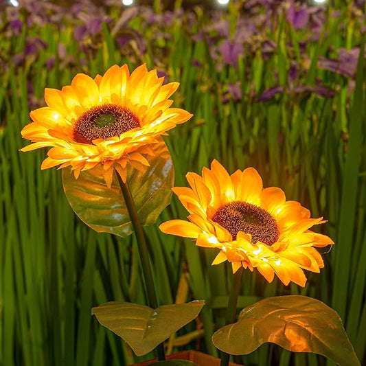 Sunflower Outdoor Solar LED Lights (Pack Of 2)