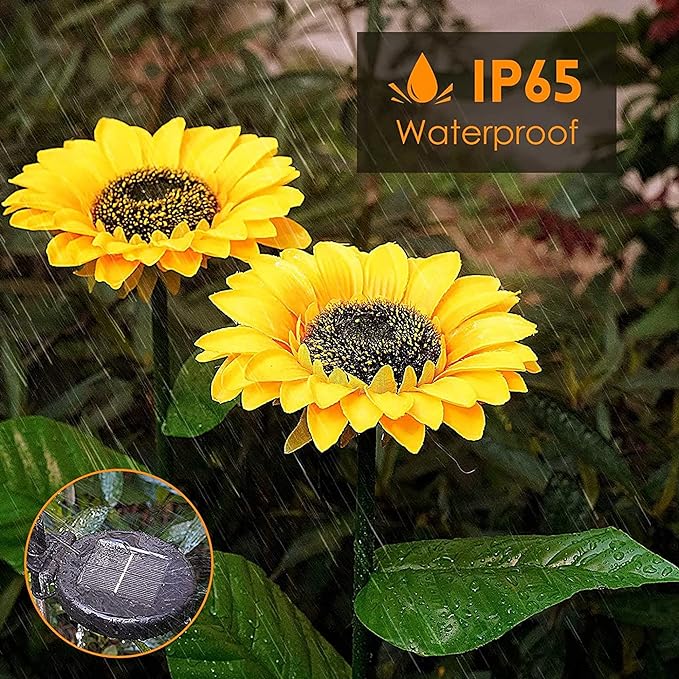 Sunflower Outdoor Solar LED Lights (Pack Of 2)