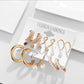 Stylish Gold Plated Pearl Studs & Hoop Earrings (Combo Of 9)