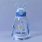 Cute Cartoon Straw Water Bottle With Sipper