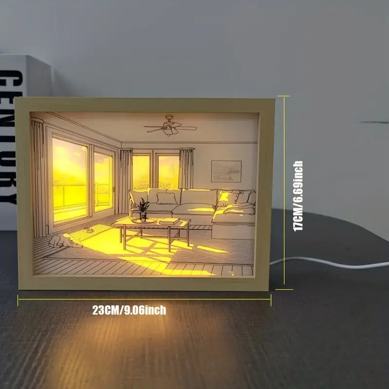 3D LED Painting Wooden Photo Frame