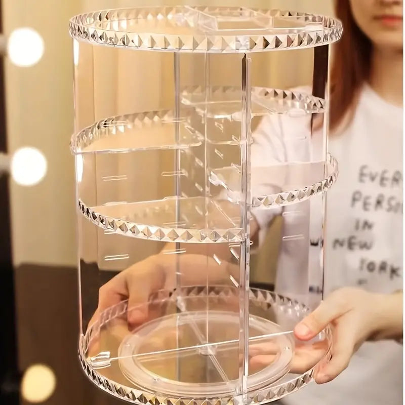 Rotating Transparent Makeup Organizer