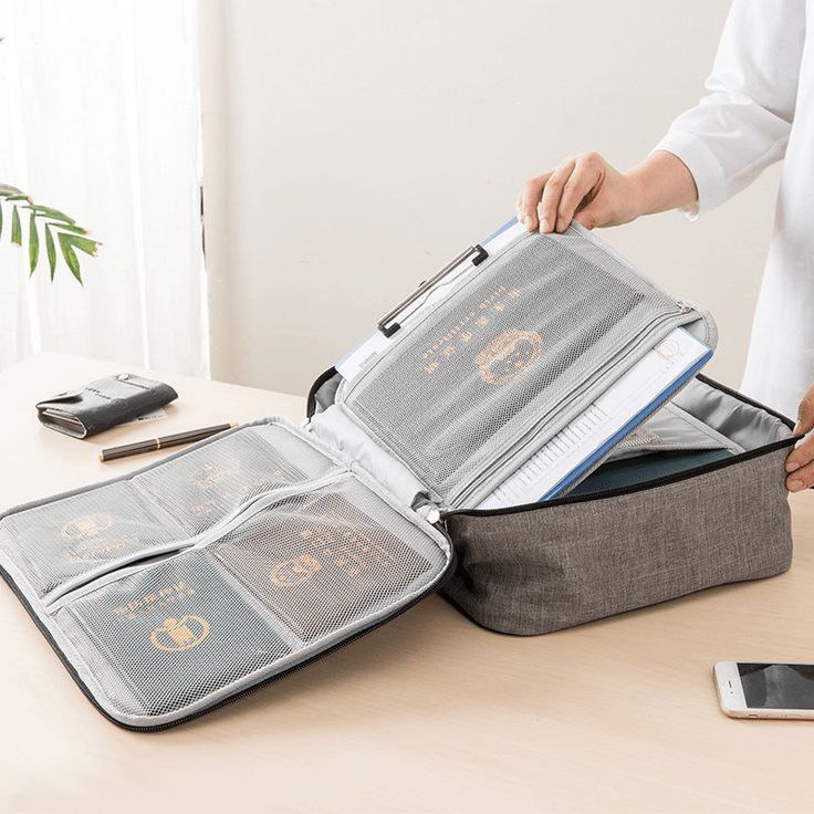 Multilayer Travel File Organizer Waterproof Document Storage Bag