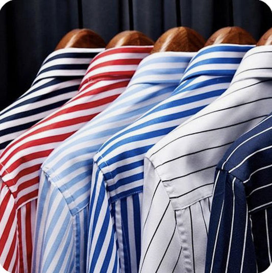 Men Regular Fit Striped Casual Shirts (Combo of 3 - Black, Blue & White)