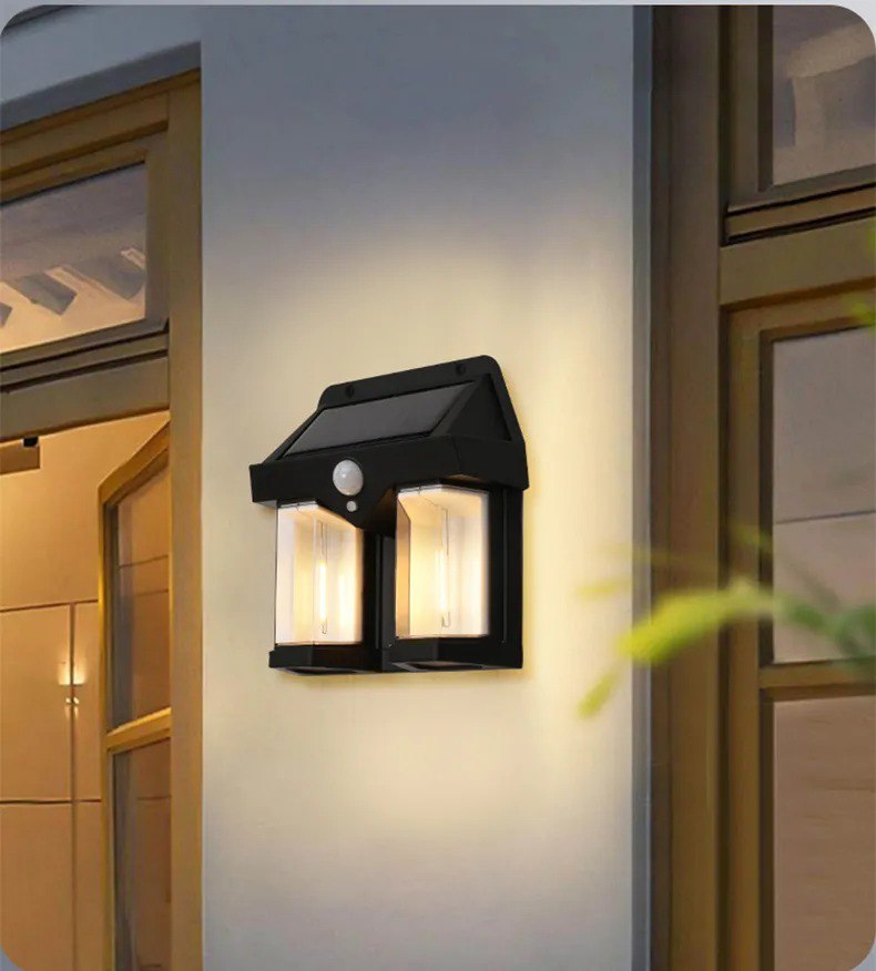 LED Double Bulb Solar Wall light (Pack Of 2)