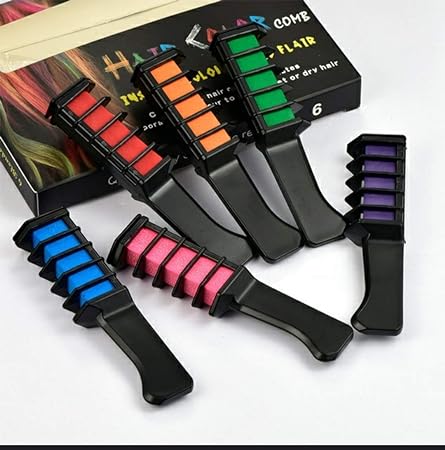 Multi-colour Temporary Hair Chalk Comb Kit