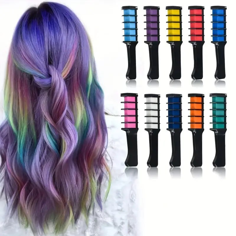 Multi-colour Temporary Hair Chalk Comb Kit