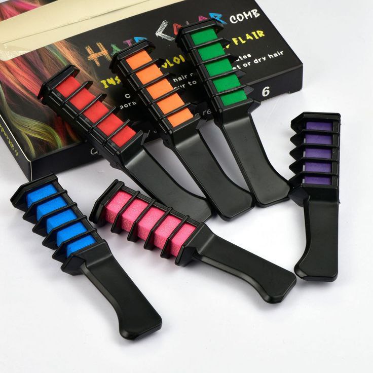 Multi-colour Temporary Hair Chalk Comb Kit