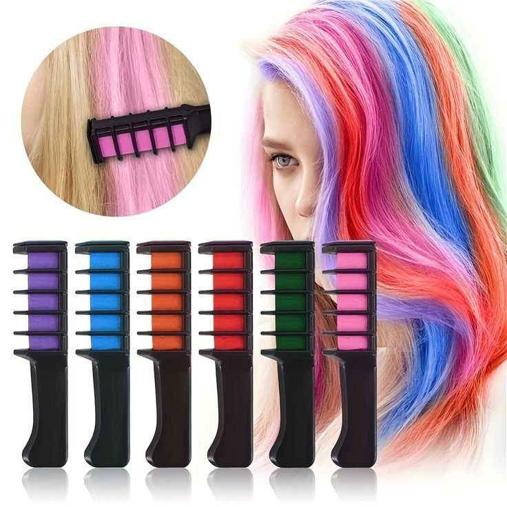 Multi-colour Temporary Hair Chalk Comb Kit