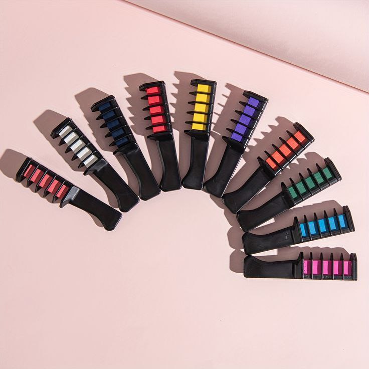 Multi-colour Temporary Hair Chalk Comb Kit