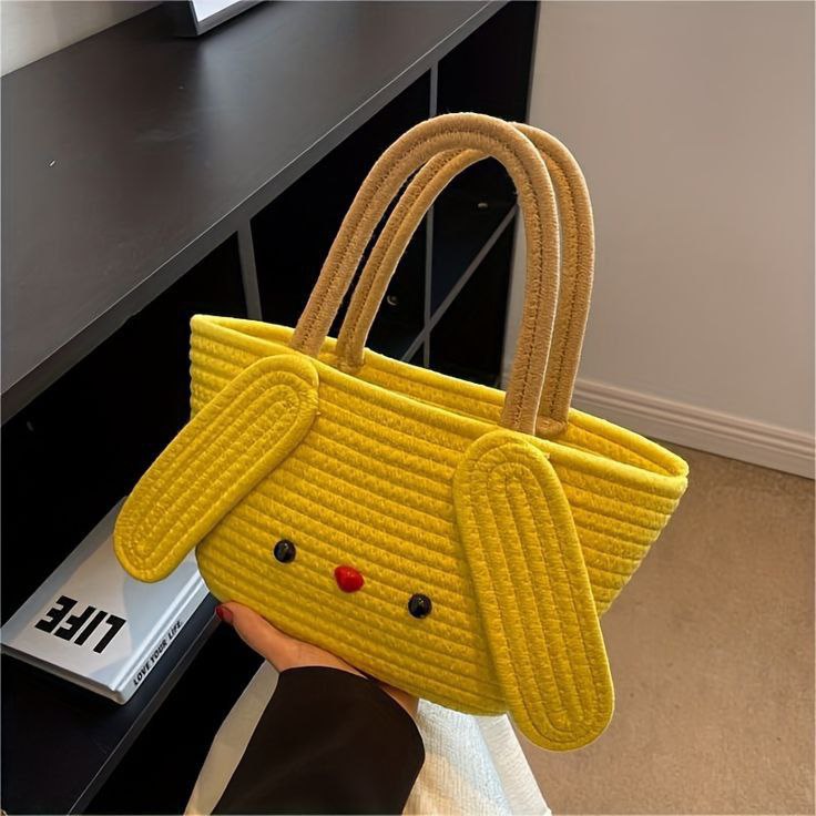 Cute Cartoon Woven Handbags (Multicolor)