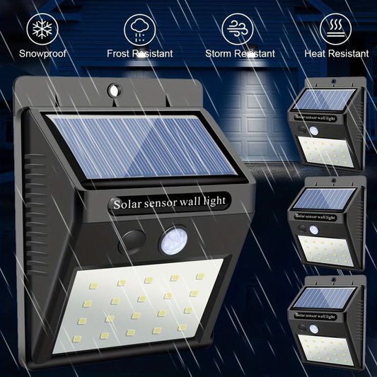 Ultra-Bright 20 LED Solar Security Wall Light (Pack Of 3)