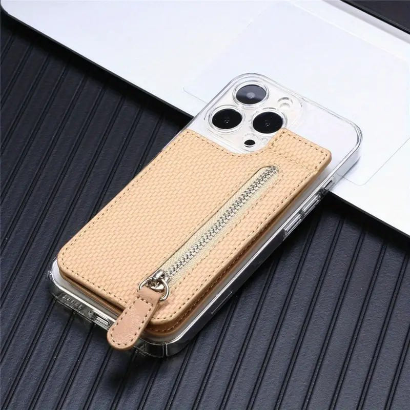 Leather Made Phone Zipper Cover+ Card Holder