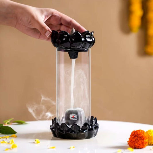 Idol Lord Shiva Shivling With Falling Smoke Fountain