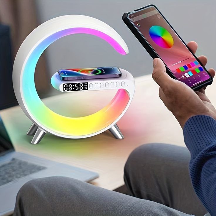 G Shape RGB Lamp + Speaker + Wireless Charger🌠